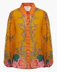 Zimmermann Printed ramie shirt - Yellow Yellow