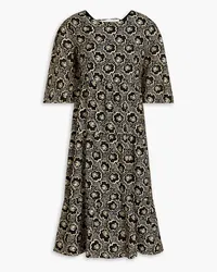 ba&sh Gabie lace-up floral-print Lyocell-blend dress - Black Black