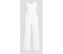Strapless guipure lace jumpsuit - White