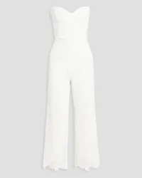 Monique Lhuillier Strapless guipure lace jumpsuit - White White