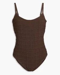 Form and Fold D-G The One seersucker underwired swimsuit - Brown Brown