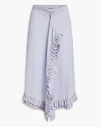 Acne Studios Asymmetric fringed crepe wrap skirt - Purple Purple