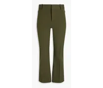 Le Crop Mini boot cropped stretch cotton-twill bootcut pants - Green