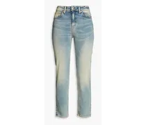 Deen cropped high-rise slim-leg jeans - Blue