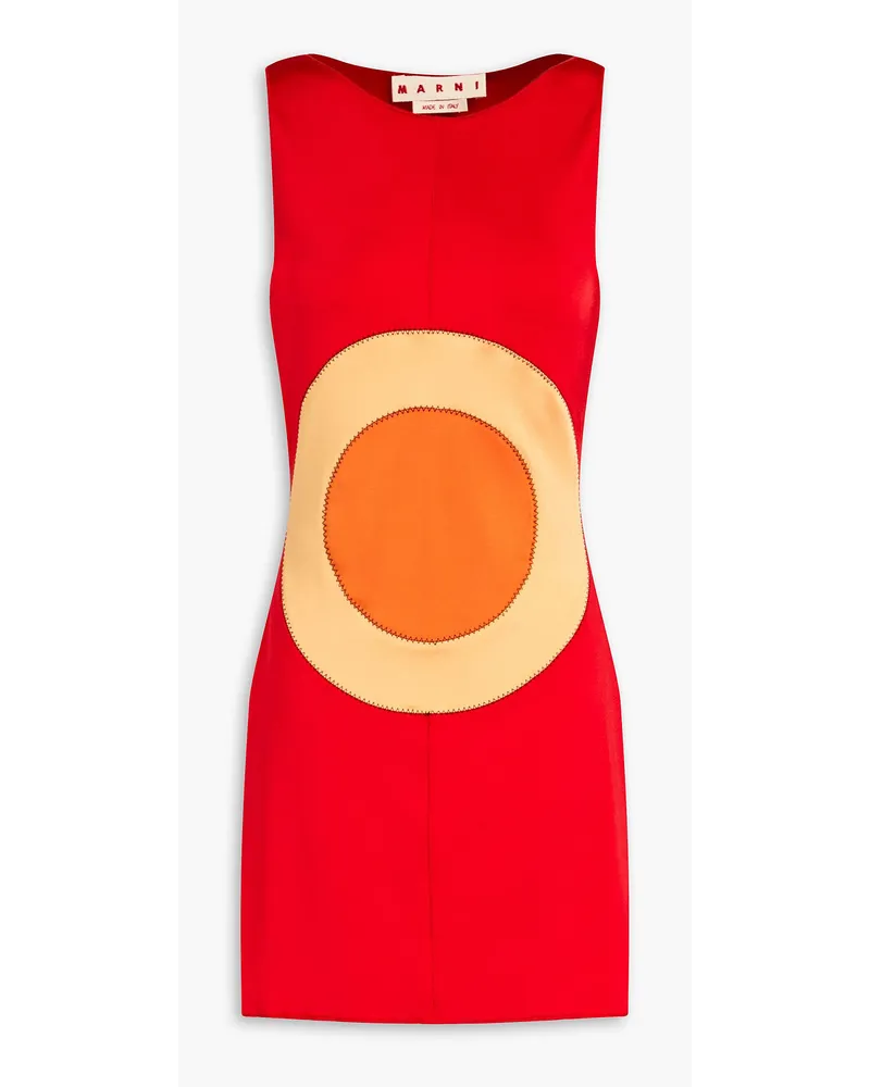 Marni Color-block jersey mini dress - Red Red