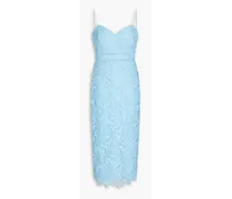 Serenity macramé lace midi dress - Blue