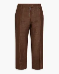 Jacquemus Le Pantalon Areia cropped jute-blend canvas straight-leg pants - Brown Brown