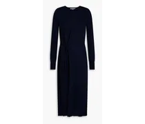 Belted cashmere midi dress - Blue