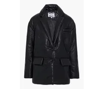 Camille padded leather jacket - Black