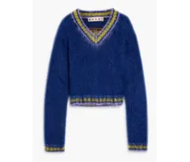 Striped mohair-blend sweater - Blue