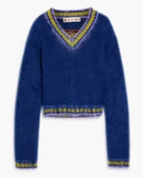 Marni Striped mohair-blend sweater - Blue Blue