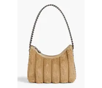 Falabella mini quilted faux fur shoulder bag - Brown