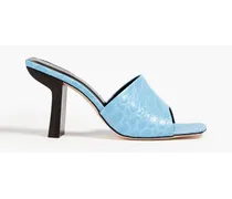 Liliana croc-effect leather mules - Blue