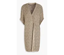 Sequined cotton-blend cardigan - Neutral