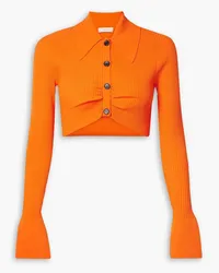 A.L.C. Ashlyn cropped ribbed-knit top - Orange Orange