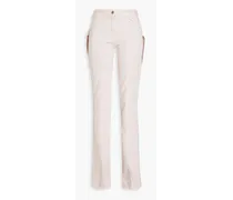 Studded high-rise straight-leg jeans - Pink