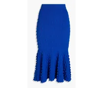 Fluted cloqué midi skirt - Blue