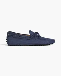 TOD'S Gommino ribbed nubuck driving shoes - Blue Blue