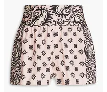 Gathered printed shell shorts - Pink