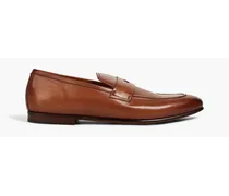 Chiltern burnished leather loafers - Brown