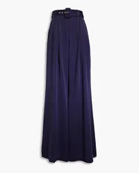 Zimmermann Belted washed-silk wide-leg pants - Blue Blue