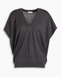 Brunello Cucinelli Cashmere and silk-blend top - Gray Gray