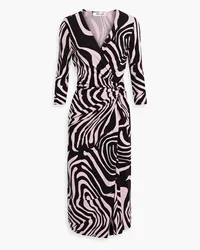 Diane von Furstenberg Brie wrap-effect printed Lyocell and wool-blend jersey midi dress - Pink Pink