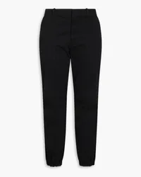 Nili Lotan Paris cropped stretch-cotton twill tapered pants - Black Black