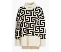 Chad jacquard-knit turtleneck sweater - White