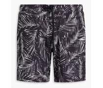 Mid-length printed swim shorts - Black