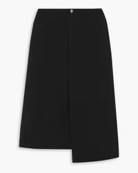 Proenza Schouler Asymmetric wool-twill midi skirt - Black Black