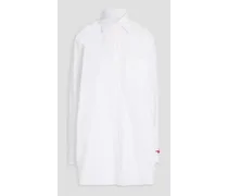 Embellished cotton-poplin shirt - White
