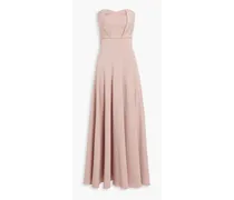 Strapless pleated satin-twill gown - Pink