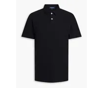 Constantino cotton and linen-blend jersey polo shirt - Black