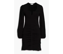 Ruched knitted mini dress - Black