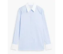 Two-tone cotton-poplin shirt - Blue