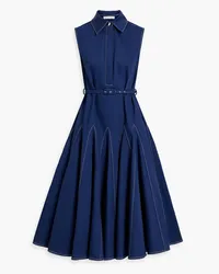 EMILIA WICKSTEAD Monique belted denim midi dress - Blue Blue