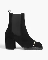 Stuart Weitzman All Pearls 80 embellished suede Chelsea boots - Black Black