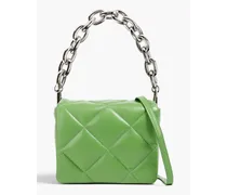 STAND Hestia quilted leather tote - Green Green