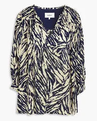 ba&sh Printed crepe de chine blouse - Blue Blue