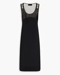 Simone Rocha Embellished tulle-paneled crepon dress - Black Black