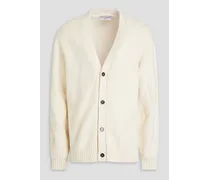 Argyle jacquard-knit cardigan - White