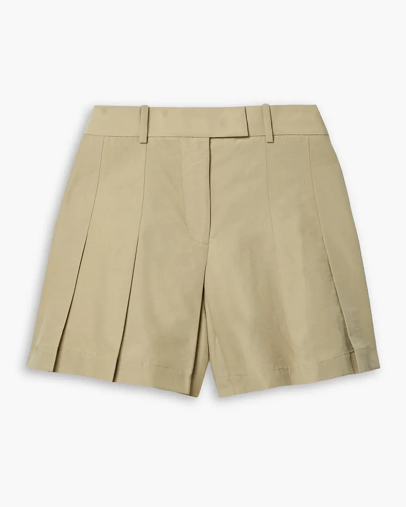 Helmut Lang Pleated cotton-blend shorts - Neutral Neutral