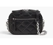 Quilted faux leather crossbody bag - Black