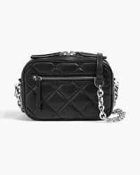 STAND Quilted faux leather cross-body bag - Black Black