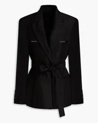 Brunello Cucinelli Organza-paneled embellished linen-twill blazer - Black Black