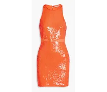 Alice Olivia - Cara sequined mesh mini dress - Orange