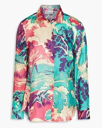 RED Valentino Printed silk-twill shirt - Pink Pink