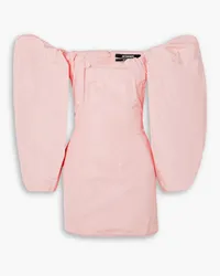 Jacquemus Off-the-shoulder gathered taffeta mini dress - Pink Pink