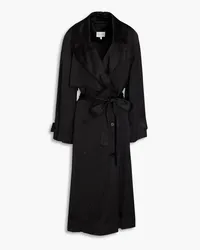 Loulou Studio Belted satin trench coat - Black Black